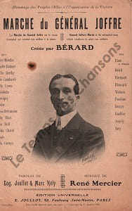 Partition de la chanson : Marche du Général Joffre Hommage des peuples alliés à l'organisation de la Victoire       