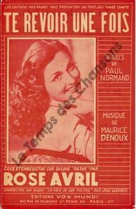 Partition de la chanson : Te revoir une fois