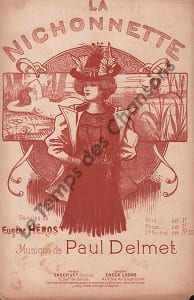 Partition de la chanson : Nichonnette (La) Edition originale de cette partition chant, illustrée par Lucien Métivet ( peintre, affichiste, illustrateur )