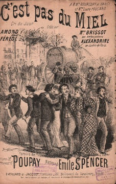 Partition de la chanson : C'est pas du miel Compagnie Richer Cigale (La),Théâtre des Ambassadeurs,Horloge (L'),Jardin de Paris. ...