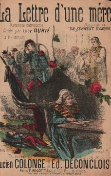 Partition de la chanson : Lettre d'une mère (La) Romance Eldorado. Durié Lucy - Deconclois Ed. - Colonge Lucien