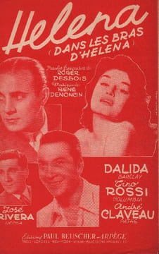 Partition de la chanson : Helena Dans les bras d'Helena . Rossi Tino,Claveau André,Dalida,Rivera José - Denoncin René - Desbois Roger