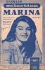 Partition de la chanson : Marina  Marchina   Annotation stylo sur couverture   . Dalida - Granata Rocco - Broussolle Jean