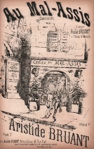 Partition de la chanson : Au Mal Assis Papier légèrement fragilisé Chansonnette Alcazar de Marseille