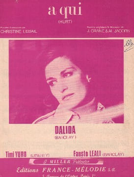 Partition de la chanson : Hurt A qui Annotation stylo . Dalida - Jacobs Al,Crane Jimmie - Lebail Christine