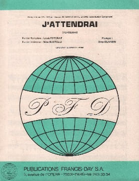 Partition de la chanson : J'attendrai Tornerai . Dalida - Olivieri Dino - Poterat Louis,Rastelli Nino