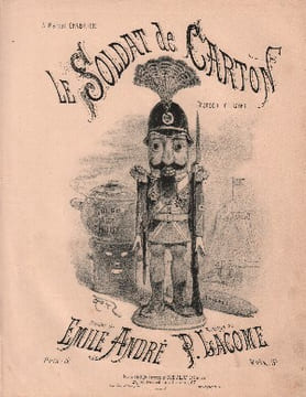 Partition de la chanson : Soldats de cartons (Le) Contes Bleus avec accompagnement ad libitum, d'orchestre Enfantin Partition déreliée ...