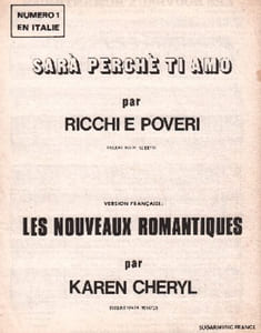 Partition de la chanson : Nouveaux romantiques (Les)  Sara perche ti amo   Annotation intérieur   