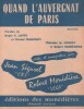 Partition de la chanson : Quand l'Auvergnat de Paris        . Segurel Jean,Monédière Robert - Jonato,Monédière Robert - Manoury Roland,Cotte Roger F.