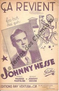 Partition de la chanson : ça revient        . Hess Johnny - Hess Johnny - Martelier Maurice