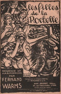 Partition de la chanson : Filles de La Rochelle (Les) Vieille chanson de marins recueillie et harmonisée par Fernand Warms Vieille chanson Française,Chanson maritime