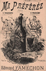 Partition de la chanson : Ma préférée Adhésif à l'intérieur de la partition Théâtre des Ambassadeurs,Eden Concert,Bateaux-Parisiens