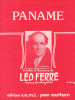 Partition de la chanson : Paname     Edition tardive   . Ferré Léo - Ferré Léo - Ferré Léo
