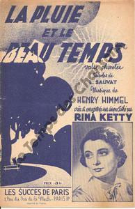 Partition de la chanson : Pluie et le beau temps (La) . Ketty Rina - Himmel Henry - Sauvat Louis