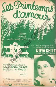 Partition de la chanson : Printemps d'amour (Les) . Ketty Rina - Mauri A. - Maubon,Bertal