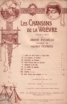 Partition de la chanson : Lettre (La) Les chansons de la Woëvre n° 7 : Verdun 1915 Tampon en bas de page - Nom au stylo haut de couverture . - ...