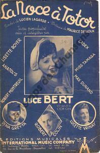 Partition de la chanson : Noce à Totor (La) Chansonnette