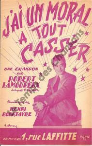 Partition de la chanson : J'ai un moral à tout casser        