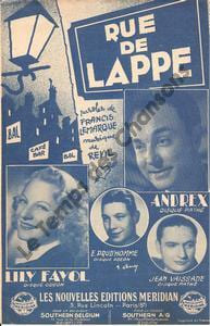 Partition de la chanson : Rue de Lappe