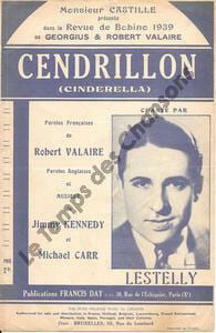 Partition de la chanson : Cendrillon Cinderella Bobino. Lestelly - Carr Michael,Kennedy Jimmy - Valaire Robert