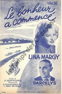 Partition de la chanson : Bonheur a commencé (Le)