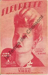 Partition de la chanson : Fleurette . Margy Lina - Gasté Louis - Gasté Louis