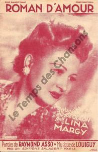 Partition de la chanson : Roman d'amour . Margy Lina - Louiguy - Asso Raymond