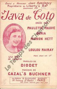 Partition de la chanson : Java de Toto (La)