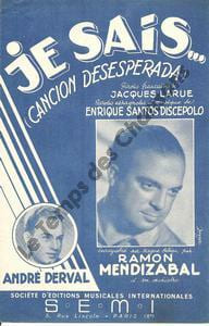 Partition de la chanson : Je sais ... Cancion desesperado