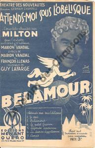 Partition de la chanson : Attends-moi sous l'obélisque Belamour Théâtre des Nouveautés