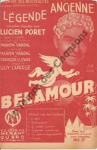 Partition de la chanson : Légende ancienne Belamour Théâtre des Nouveautés
