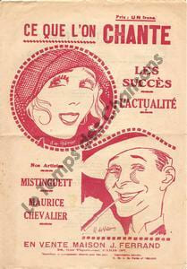 Partition de la chanson : Ce que l'on chante Recueil de six chansons