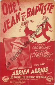 Partition de la chanson : Ohé ! Jean-Baptiste        