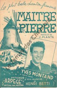 Partition de la chanson : Maître Pierre . Montand Yves - Betti Henri - Plante Jacques