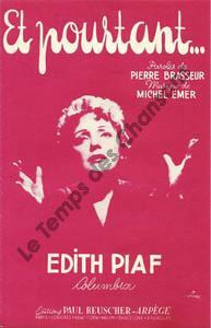 Partition de la chanson : Et pourtant ...