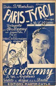 Partition de la chanson : Paris Tyrol . Andreany - Saint-Servan G. - Marchais René