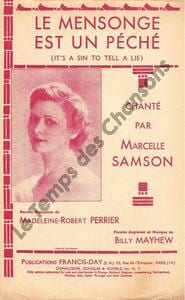 Partition de la chanson : Mensonge est un péché (Le) It's a sin to tell a lie