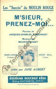 Partition de la chanson : M'sieur, prenez-moi Moulin Rouge