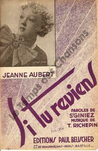 Partition de la chanson : Si tu reviens
