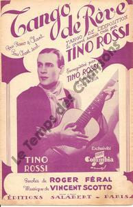 Partition de la chanson : Tango de Rêve Tango de l'exposition de 1937