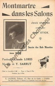 Partition de la chanson : Montmartre dans les salons