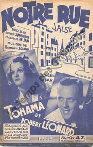 Partition de la chanson : Notre rue        