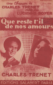 Partition de la chanson : Que reste-t-il de nos amours ?        