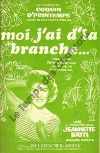 Partition de la chanson : Moi, j'ai d'la branche Coquin de printemps