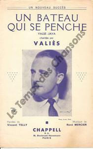 Partition de la chanson : Bateau qui se penche (Un) . Valiès - Mercier René - Telly Vincent
