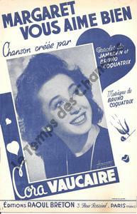 Partition de la chanson : Margaret vous aime bien