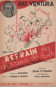 Partition de la chanson : Refrain des chevaux de bois . Ventura Ray - Alexander - Charlys,Vandair Maurice