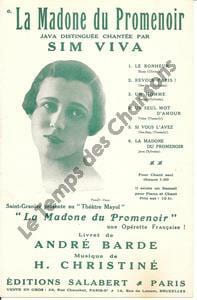 Partition de la chanson : Madone du promenoir (La) Madone du promenoir (La) Théâtre Mayol