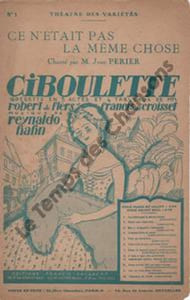 Partition de la chanson : Ce n'était pas la même chose Ciboulette