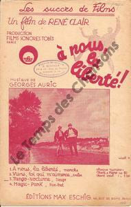 Partition de la chanson : Tango nocturne A nous la liberté . - Auric Georges - Clair René